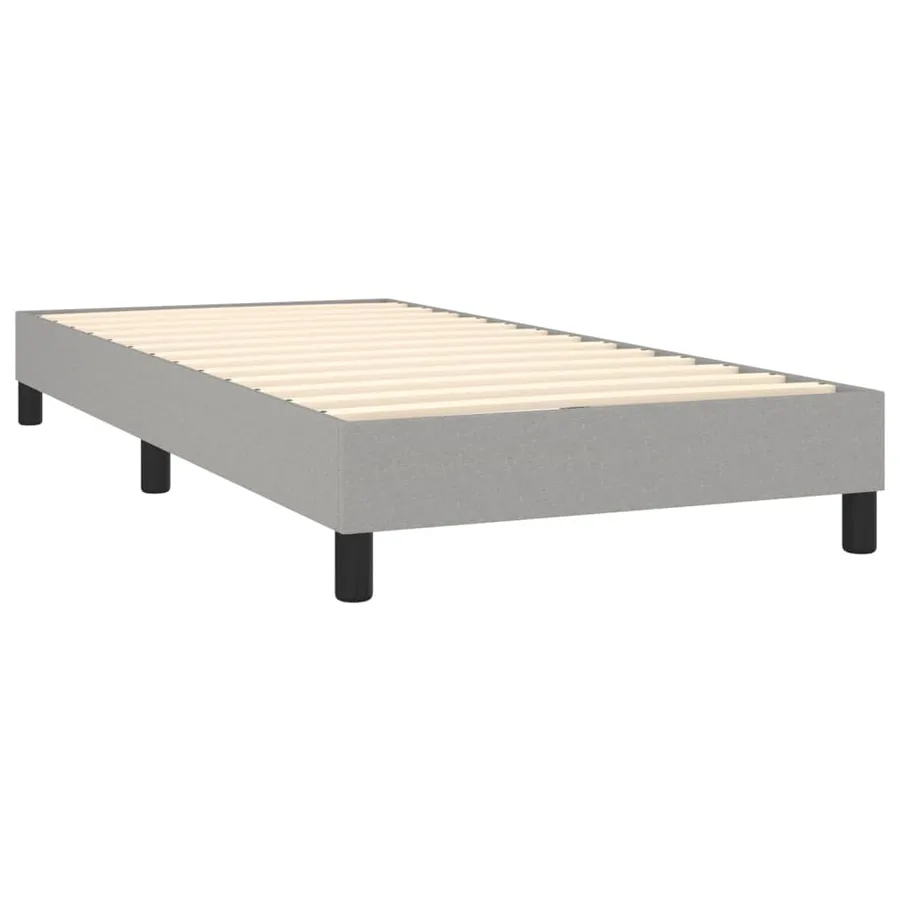 Sommier à lattes de lit avec matelas Gris clair 90x200 cm Tissu - 4