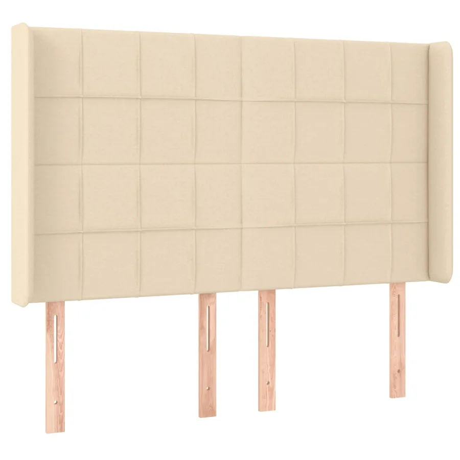Tête de lit à LED Crème 147x16x118/128 cm Tissu - 3