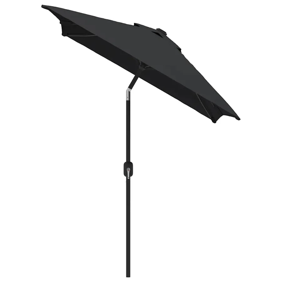 Parasol d'extérieur avec mât en métal 300x200 cm Noir - 3