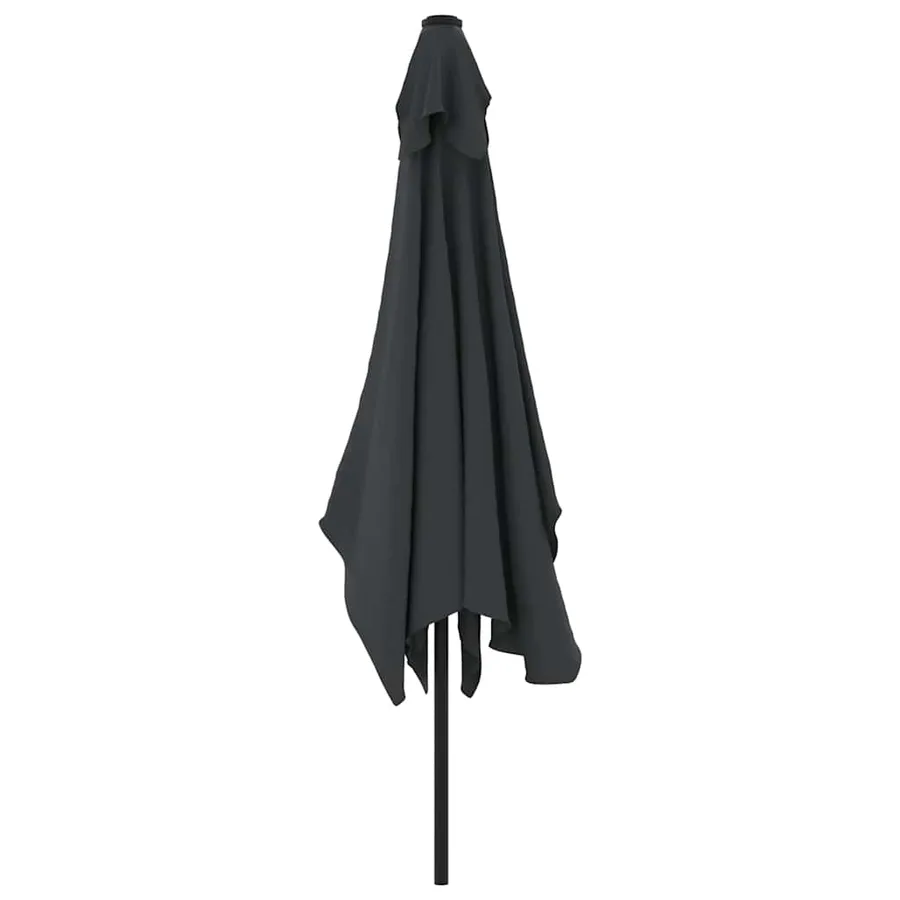 Parasol d'extérieur avec mât en métal 300x200 cm Noir - 4