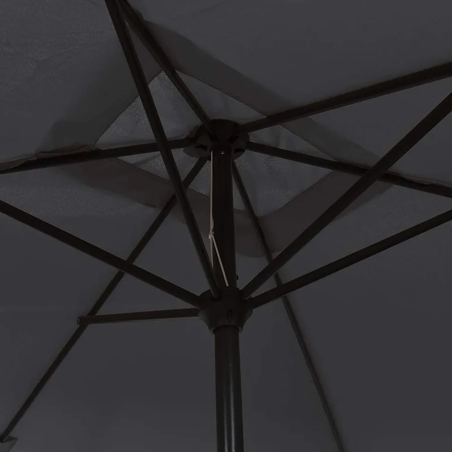 Parasol d'extérieur avec mât en métal 300x200 cm Noir - 7