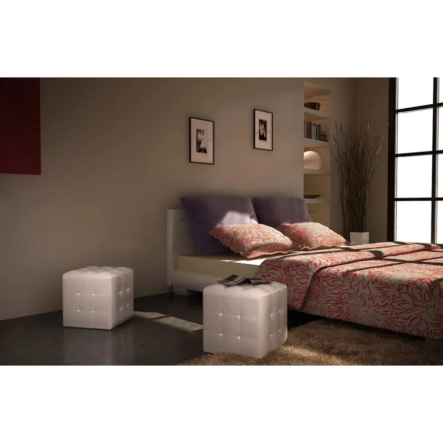 Tabourets cube Blanc - 2