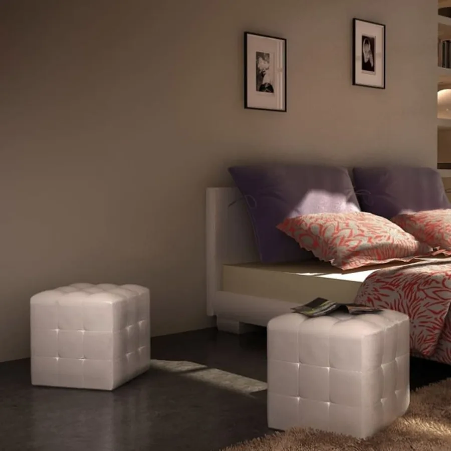 Tabourets cube Blanc - 4