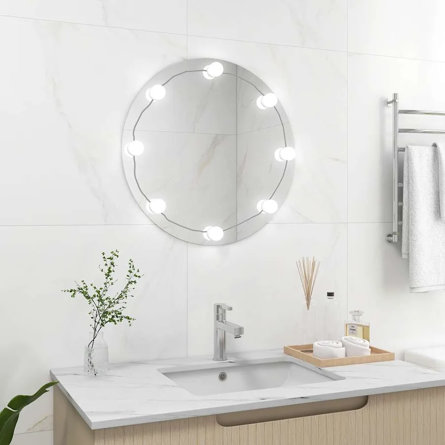 Miroir mural avec lampes LED Rond Verre - 3