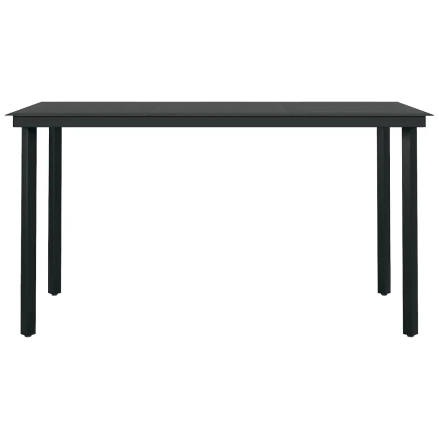 Ensemble à manger de jardin 7 pcs Gris et noir - 4