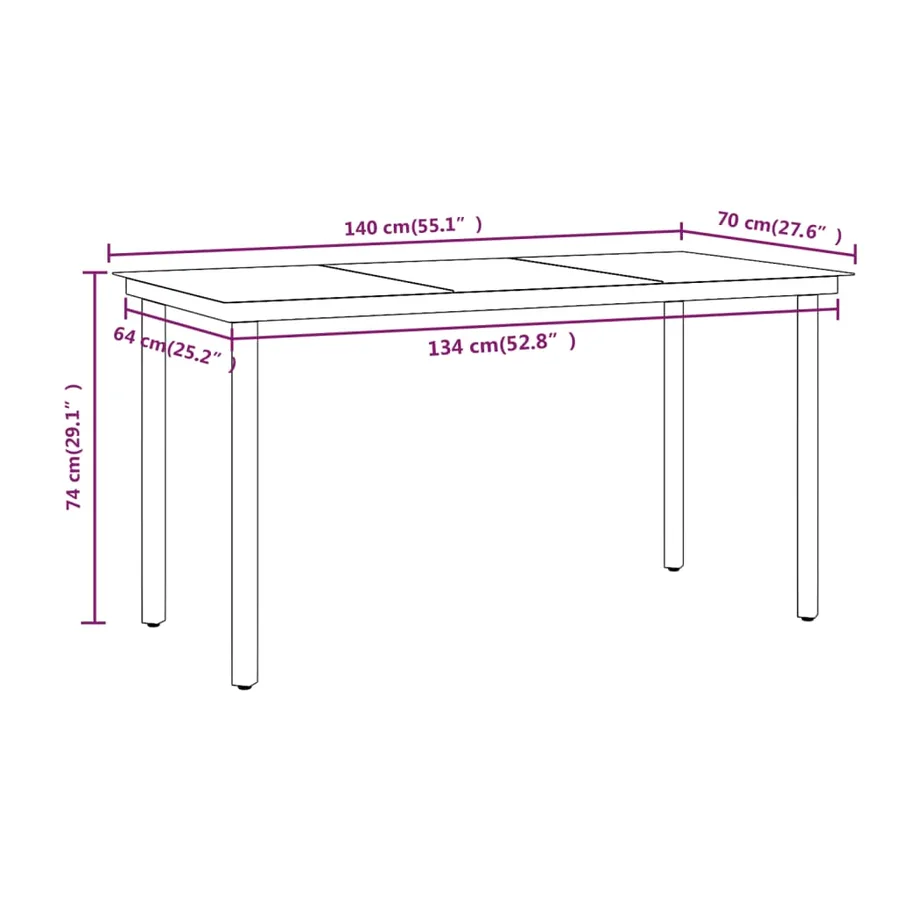 Ensemble à manger de jardin avec coussins 5 pcs Noir - 7