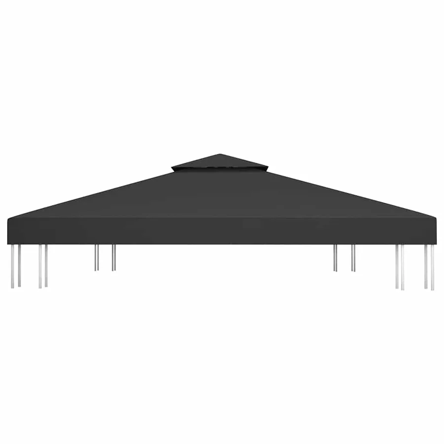 Toile de toit de belvédère 2 niveaux 310 g/m² 4x3 m Noir - 3