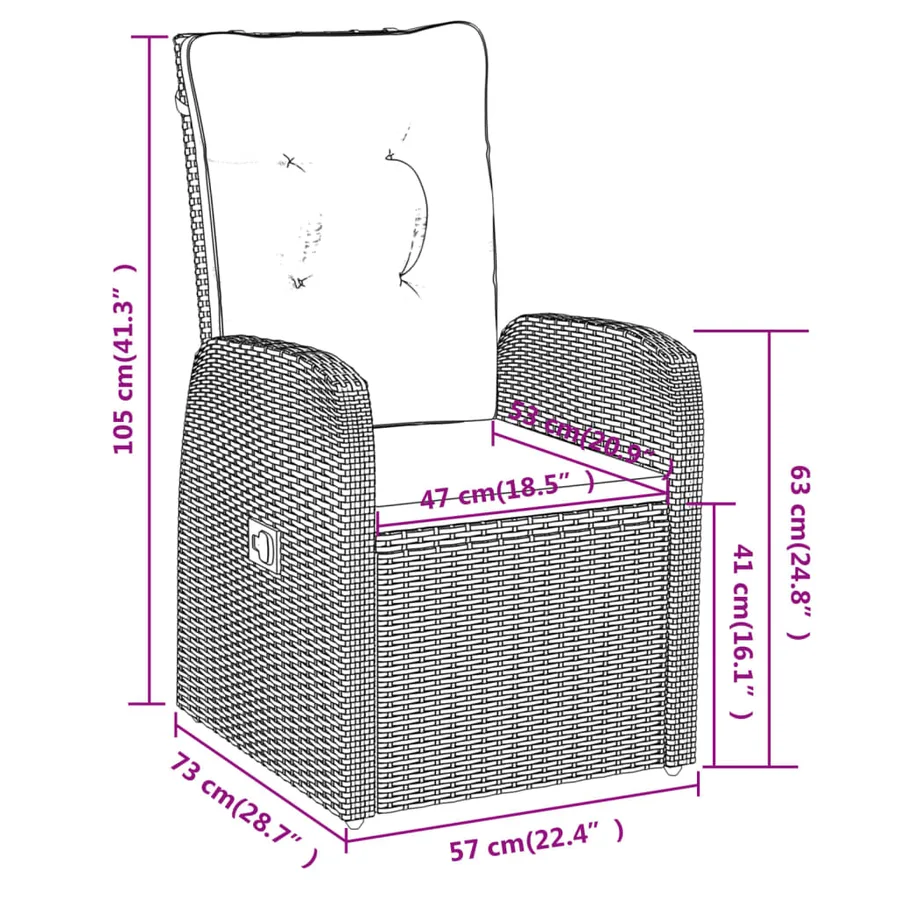 Ensemble à manger de jardin avec coussins 5 pcs Noir - 10