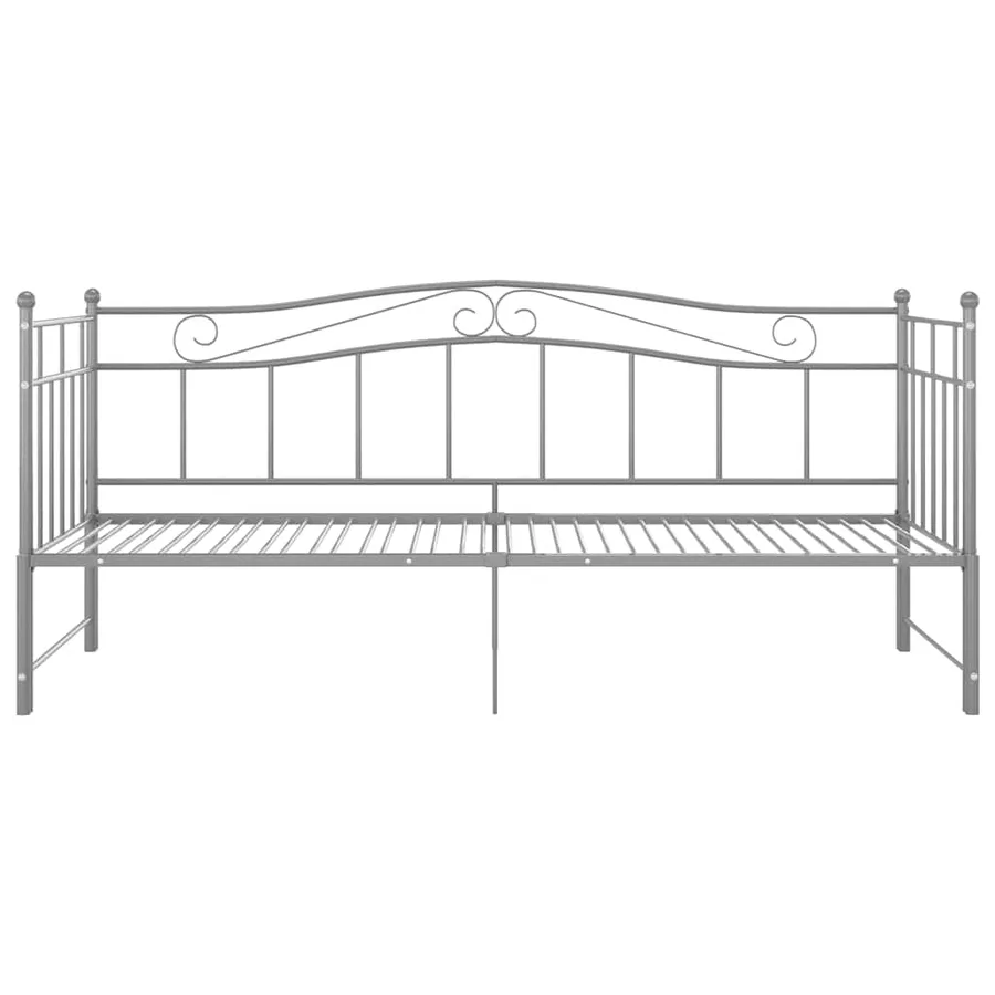 Cadre de canapé-lit extensible sans matelas gris métal 90x200cm - 7