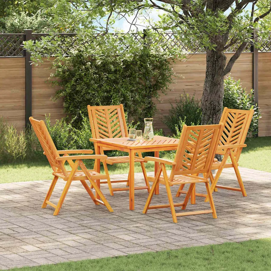 Ensemble de salle à manger pour jardin 5 pc Marron