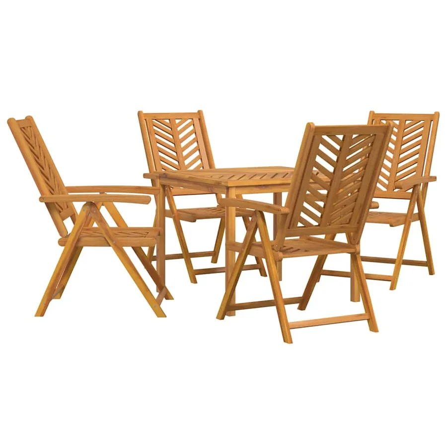 Ensemble de salle à manger pour jardin 5 pc Marron - 2