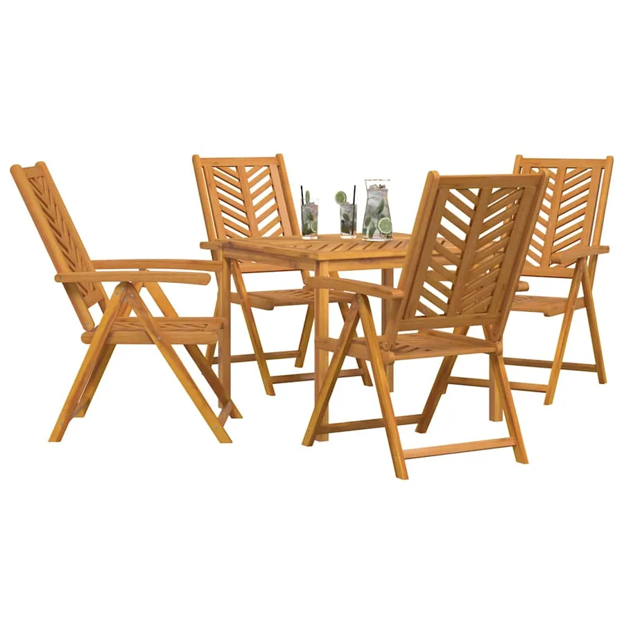 Ensemble de salle à manger pour jardin 5 pc Marron - 3