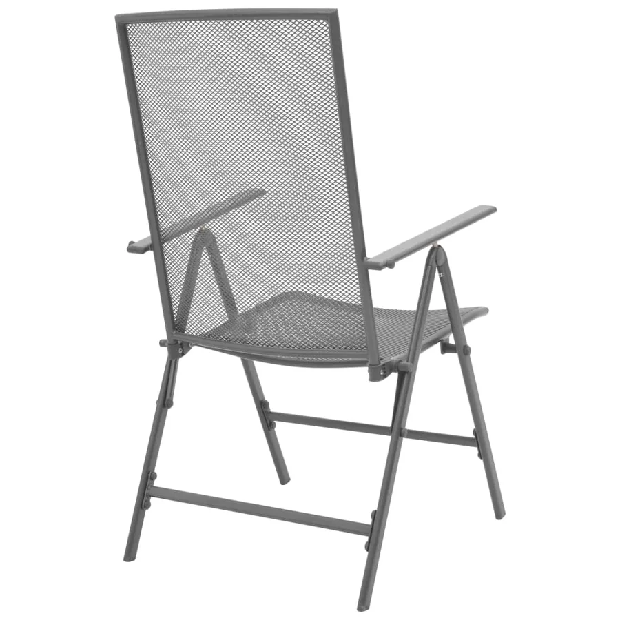 Chaises empilables de jardin lot de 2 Acier Gris - 4