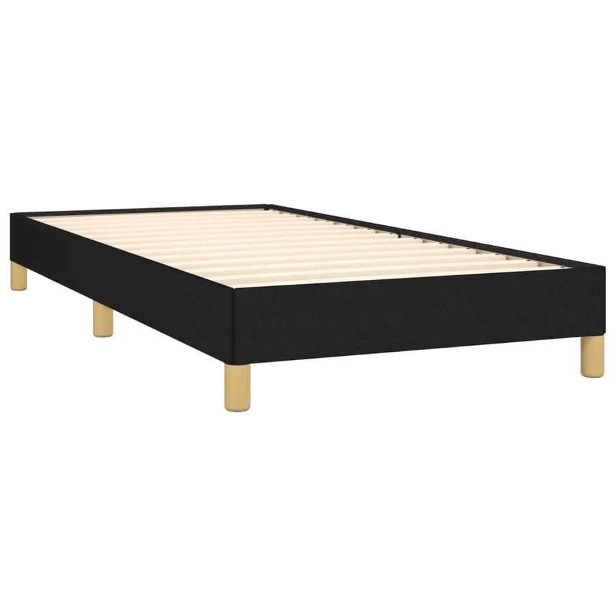 Cadre de lit sans matelas noir 90x200 cm tissu - 4