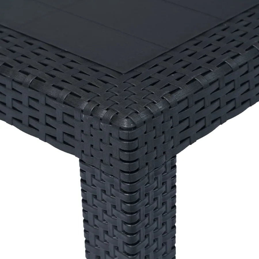Table de jardin Anthracite 220x90x72 cm Plastique Aspect rotin - 3