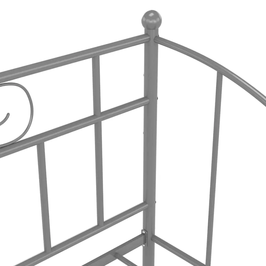 Cadre de canapé-lit extensible sans matelas gris métal 90x200cm - 10