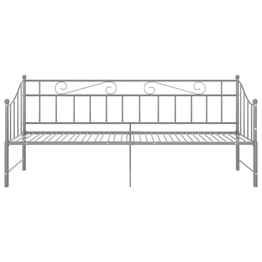 Cadre de canapé-lit extensible sans matelas gris métal 90x200cm - 7