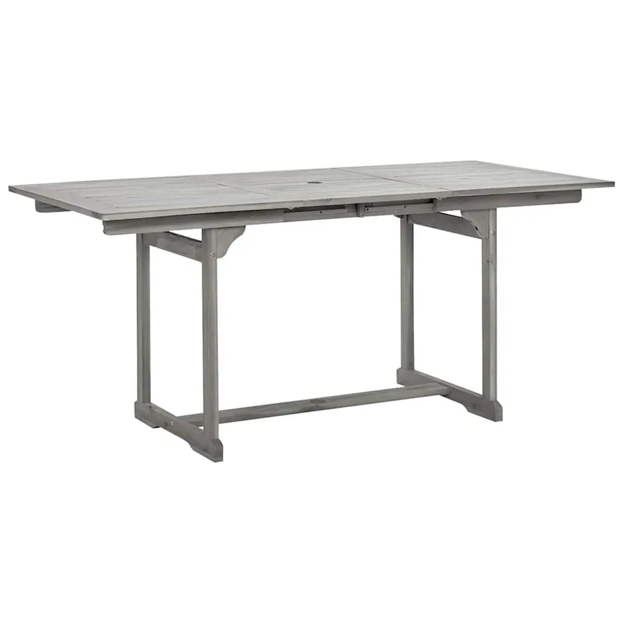 Table à dîner de jardin (120-170)x80x75 cm Bois d'acacia massif - 2
