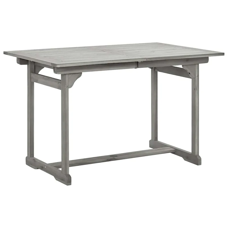 Table à dîner de jardin (120-170)x80x75 cm Bois d'acacia massif - 3