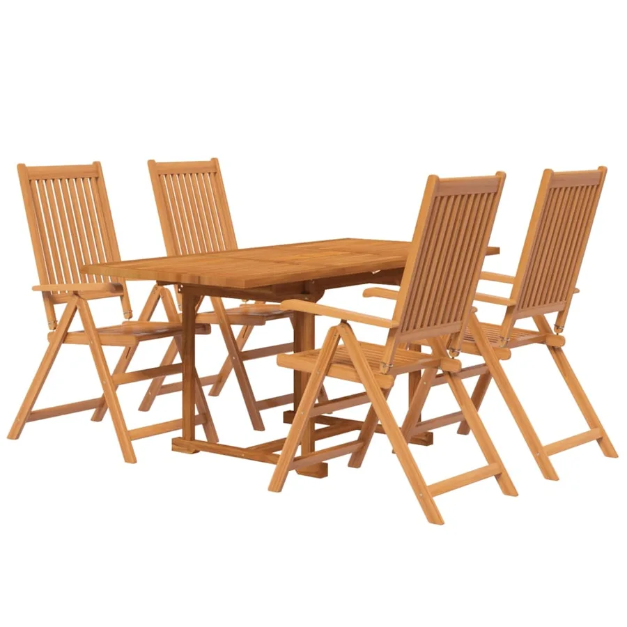 Ensemble à manger de jardin 5 pcs Bois d'acacia massif 120-170 cm - 3