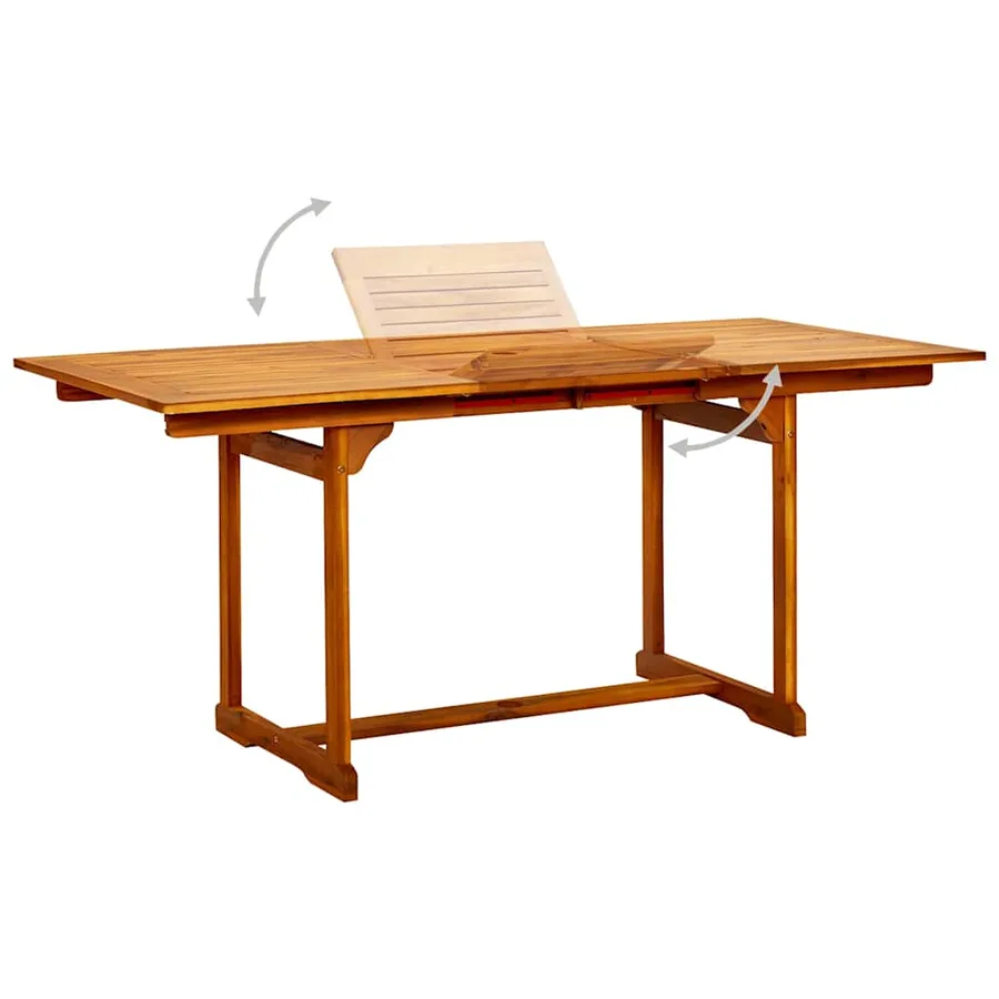 Ensemble à manger de jardin 5 pcs Bois d'acacia massif 120-170 cm - 5