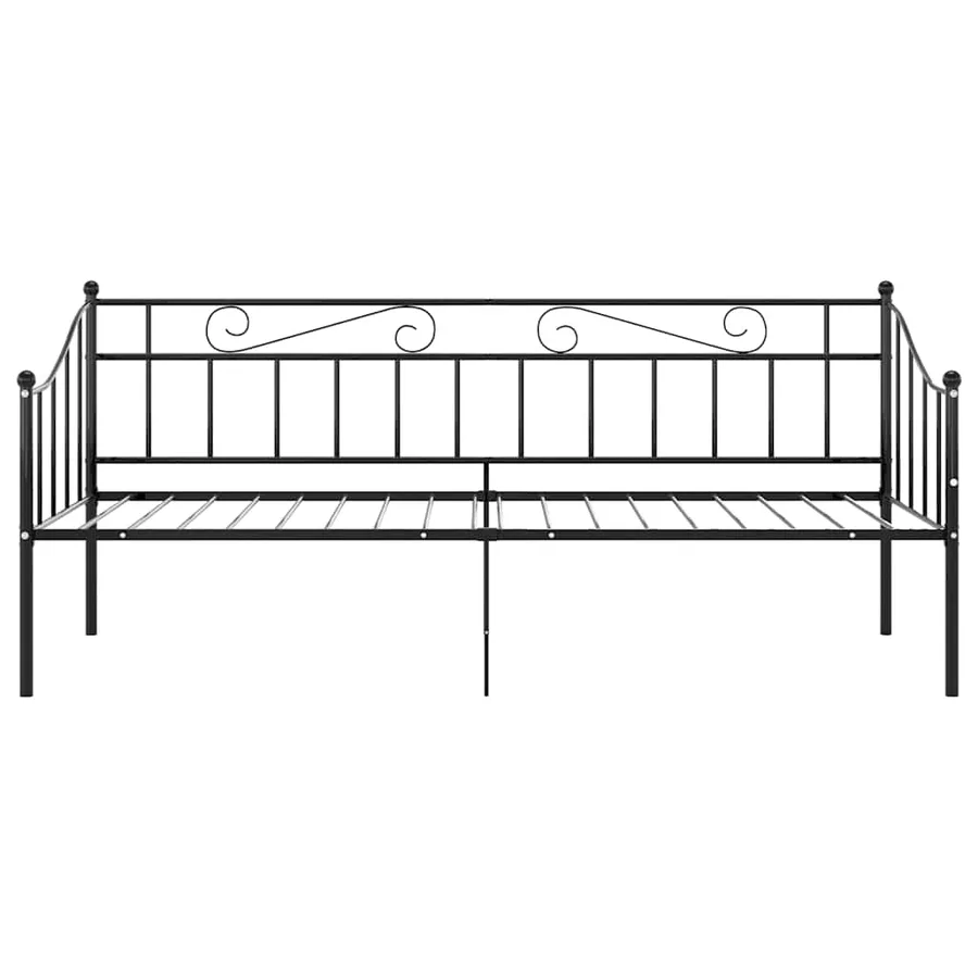 Cadre de canapé-lit sans matelas noir métal 90x200 cm - 4