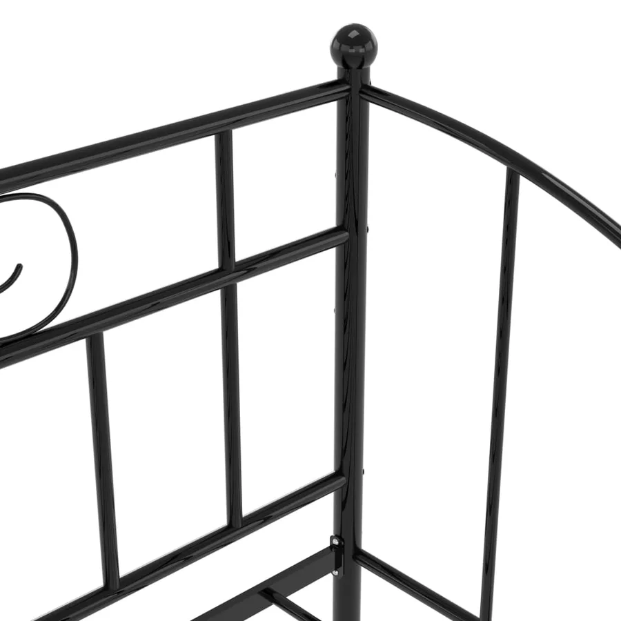 Cadre de canapé-lit sans matelas noir métal 90x200 cm - 7