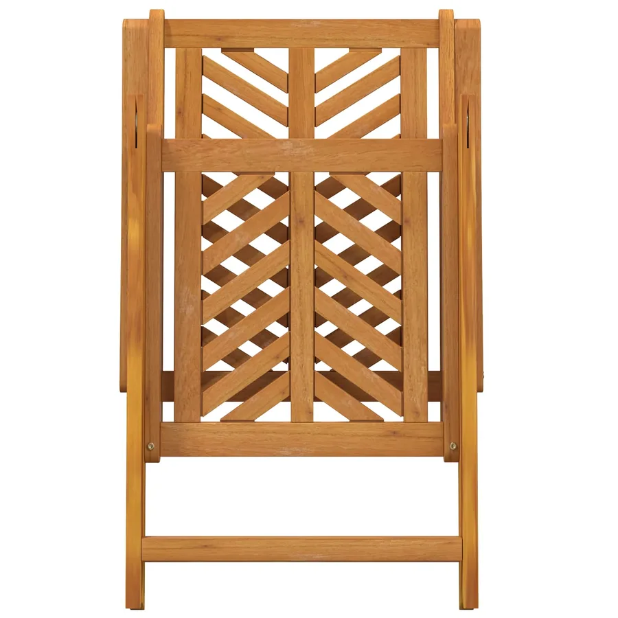 Chaise de jardin 4 pcs Marron Bois d'Acacia Massif - 10