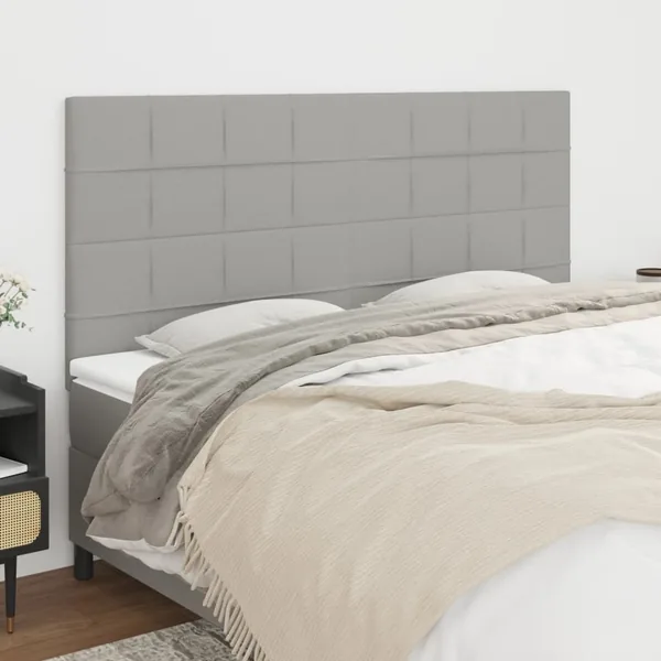 Tête de lit Gris clair 180 x 5 x 118/128 cm Tissu