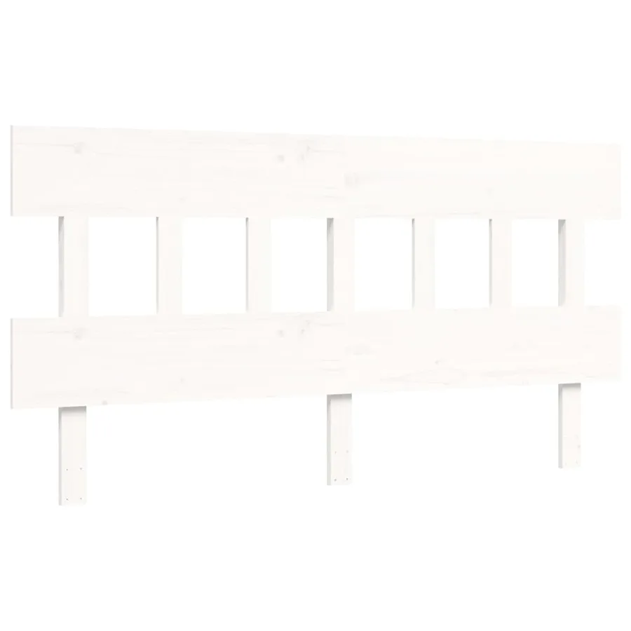 Cadre de lit sans matelas blanc 160x200 cm bois de pin massif - 8