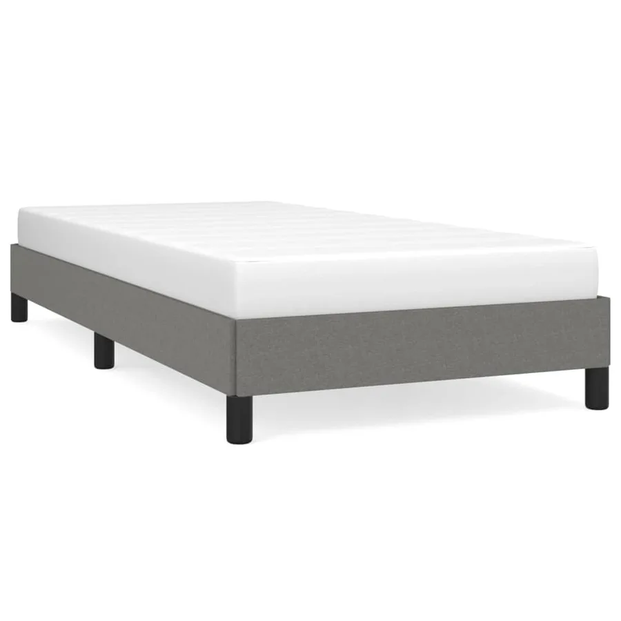 Cadre de lit sans matelas gris foncé 80x200 cm tissu - 2