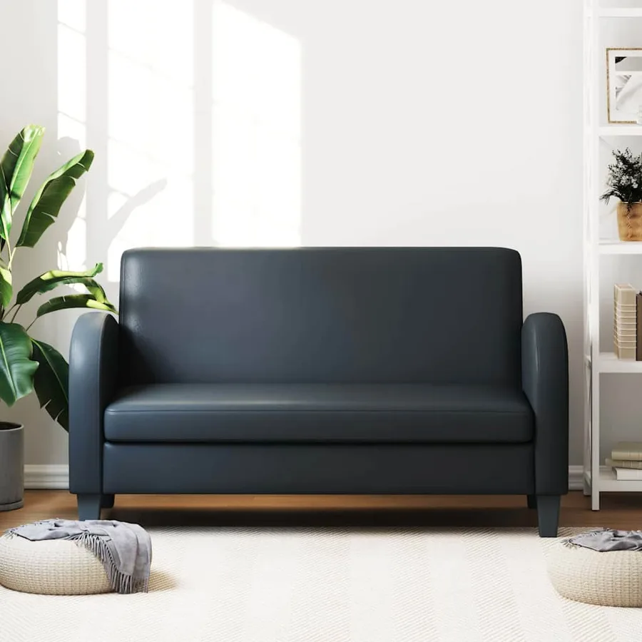 Canapé à 2 places Cuir synthétique Noir - 2