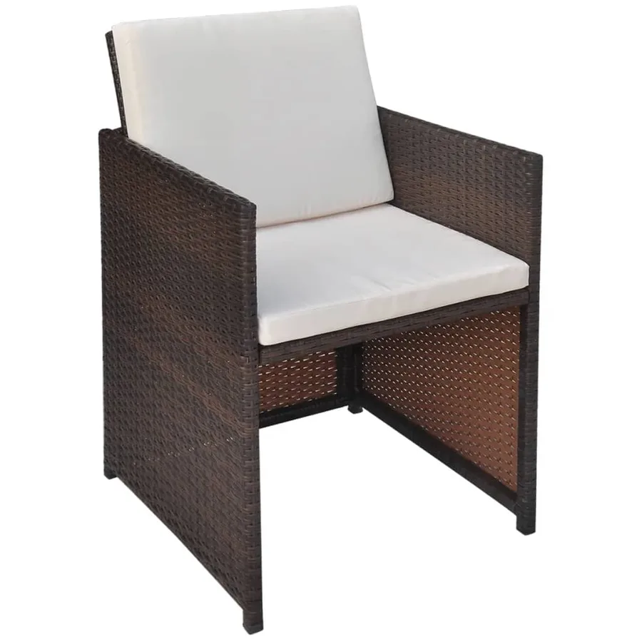Chaises de jardin lot de 2 avec coussins Résine tressée Marron - 2