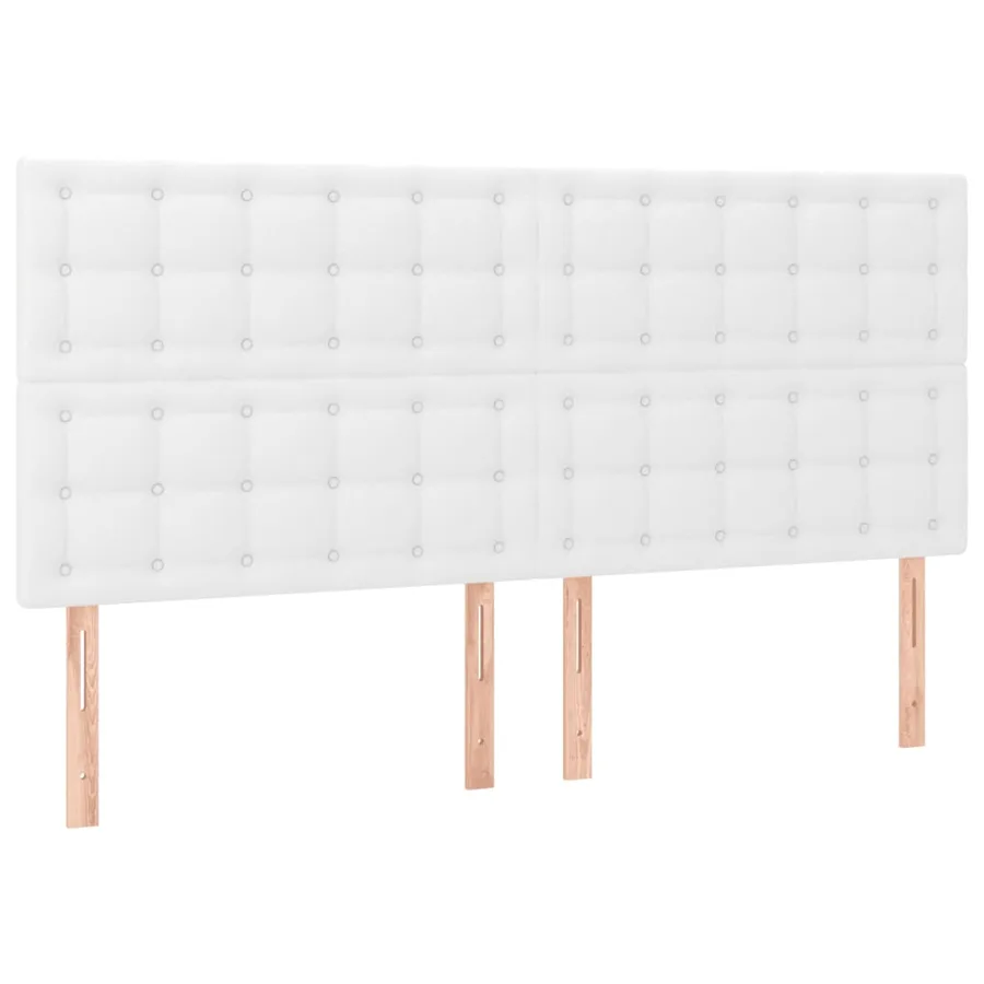 Cadre de lit sans matelas blanc similicuir - 9