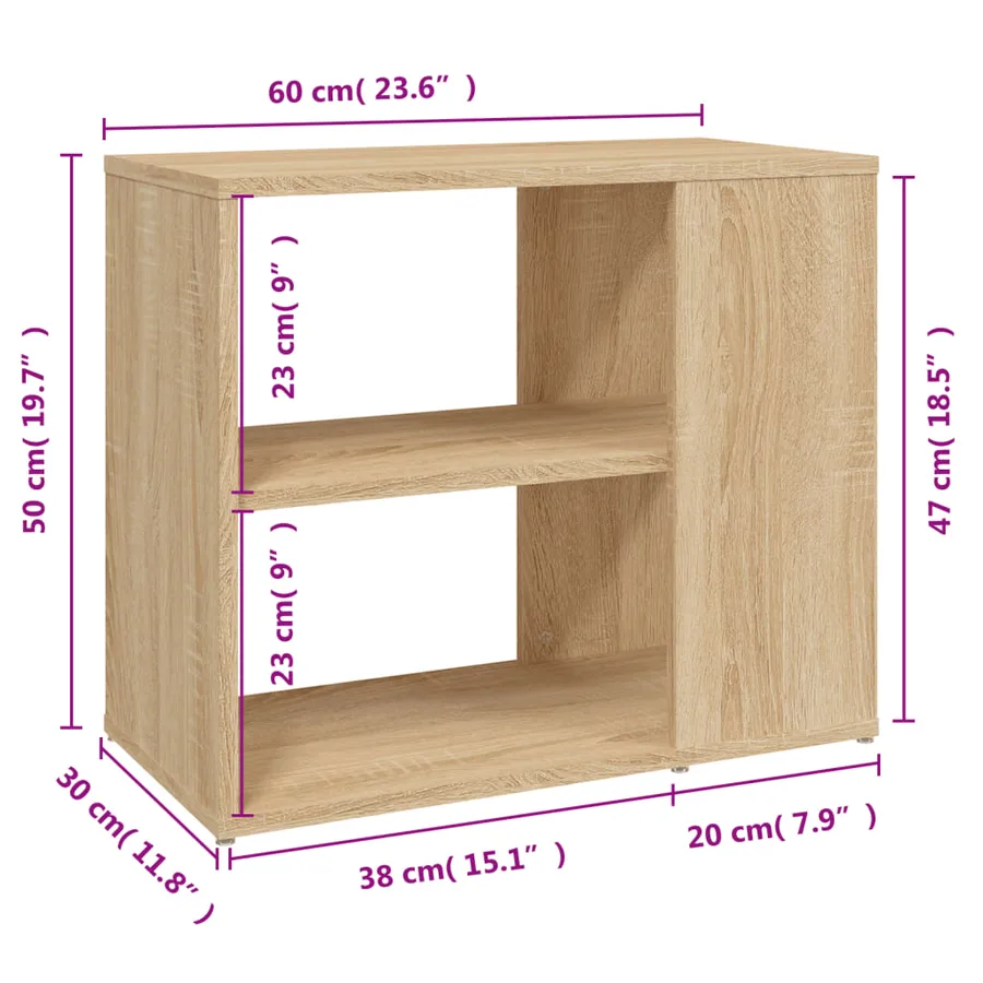 Armoire latérale Chêne sonoma 60x30x50 cm Bois d’ingénierie - 7