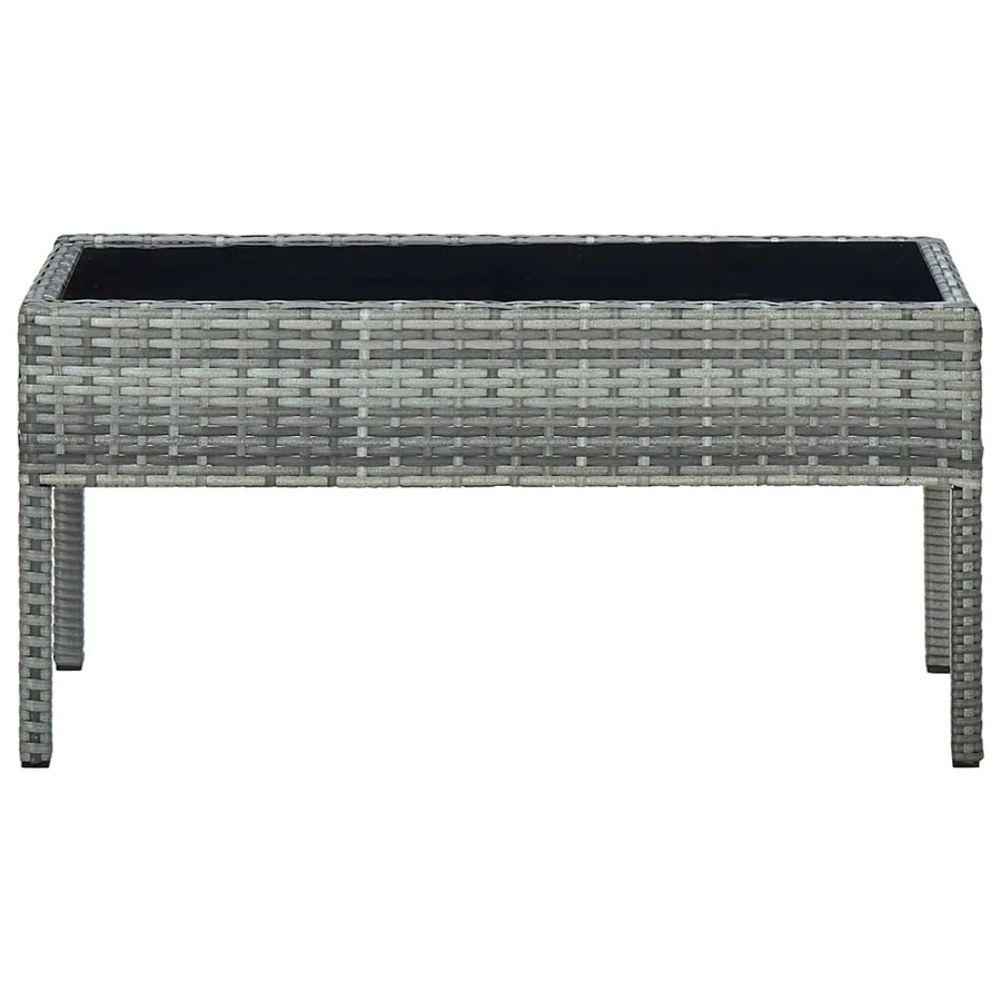 Table de jardin Gris 75x40x37 cm Résine tressée - 2