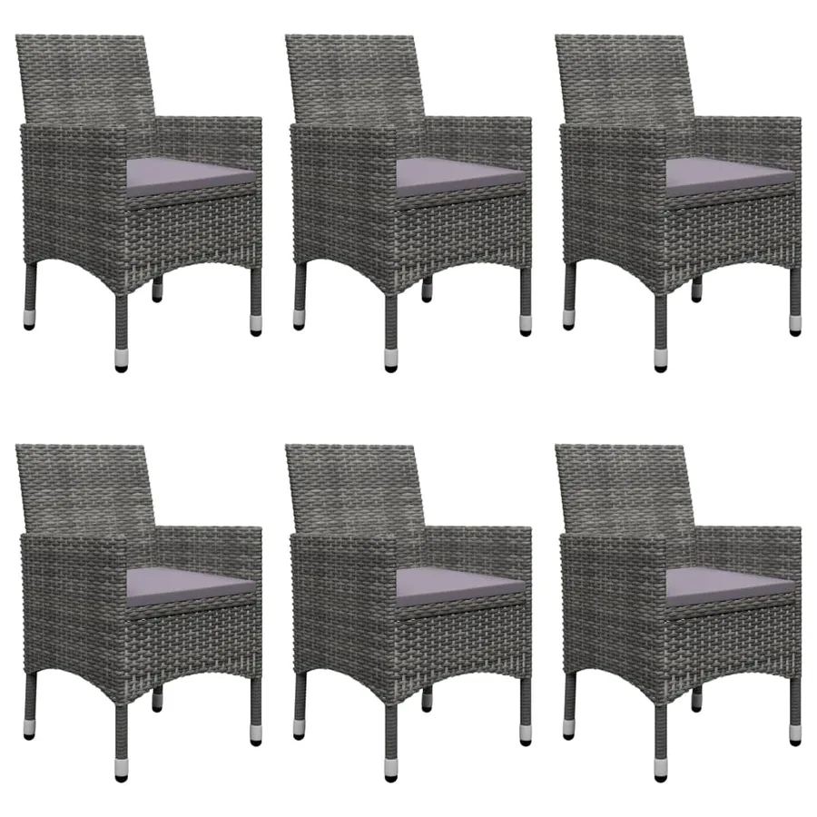 Ensemble à manger de jardin 7 pcs Gris - 5