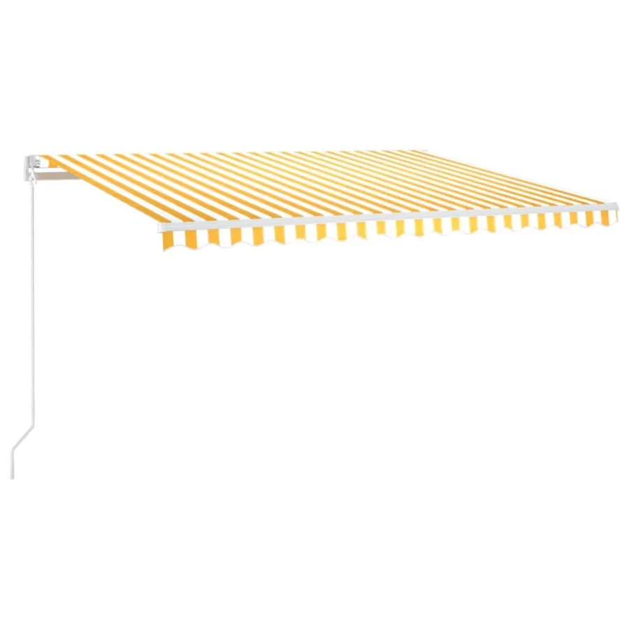 Auvent manuel rétractable 450x300 cm Jaune et blanc - 2