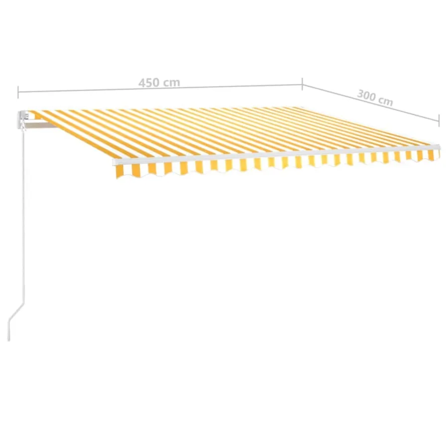 Auvent manuel rétractable 450x300 cm Jaune et blanc - 7