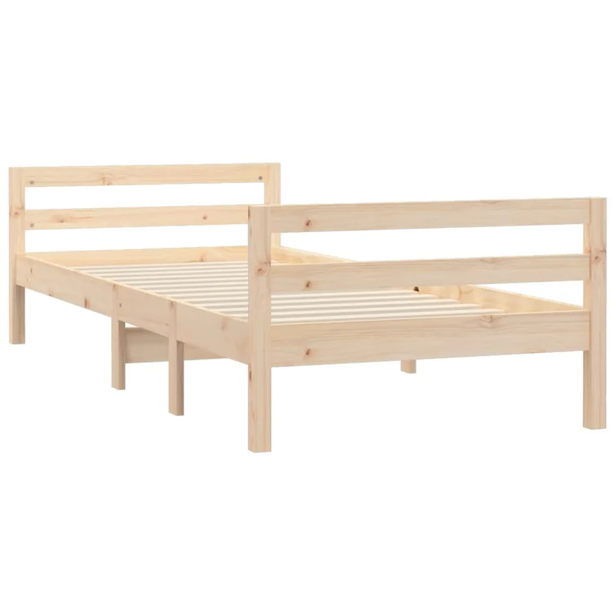 Cadre de lit sans matelas 75x190 cm bois de pin massif - 4