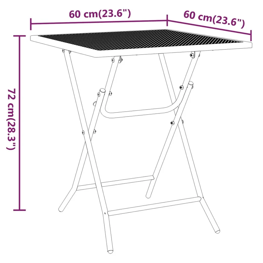 Ensemble à manger de jardin 5 pcs Maille Métal Anthracite - 11