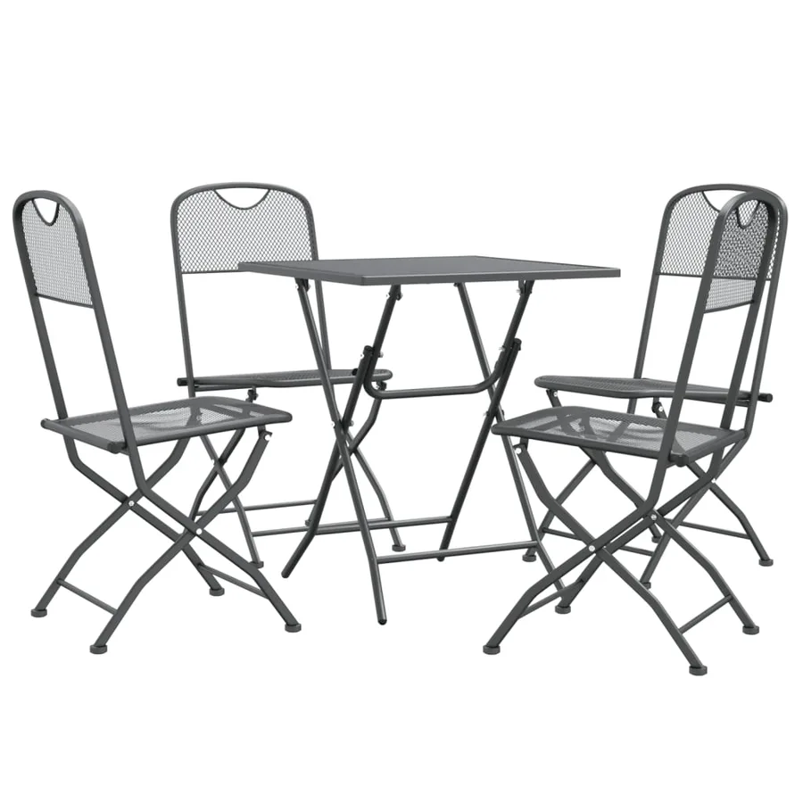 Ensemble à manger de jardin 5 pcs Maille Métal Anthracite - 3