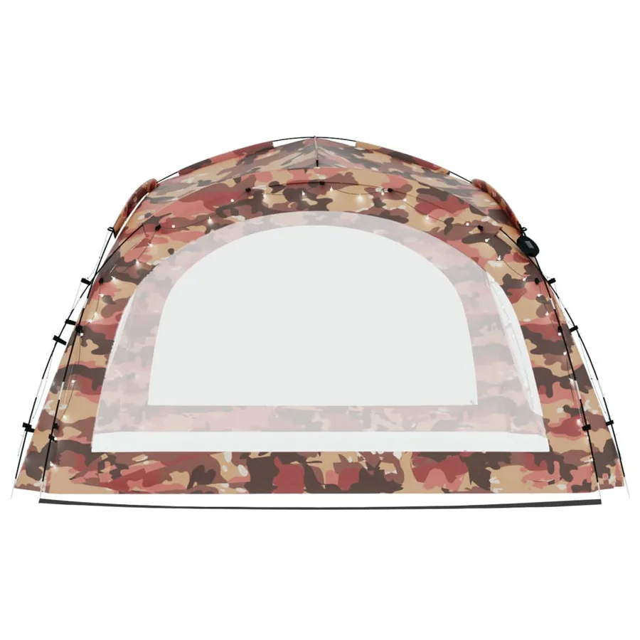 Tente de réception avec LED et 4 parois 3,6x3,6x2,3m Camouflage - 8