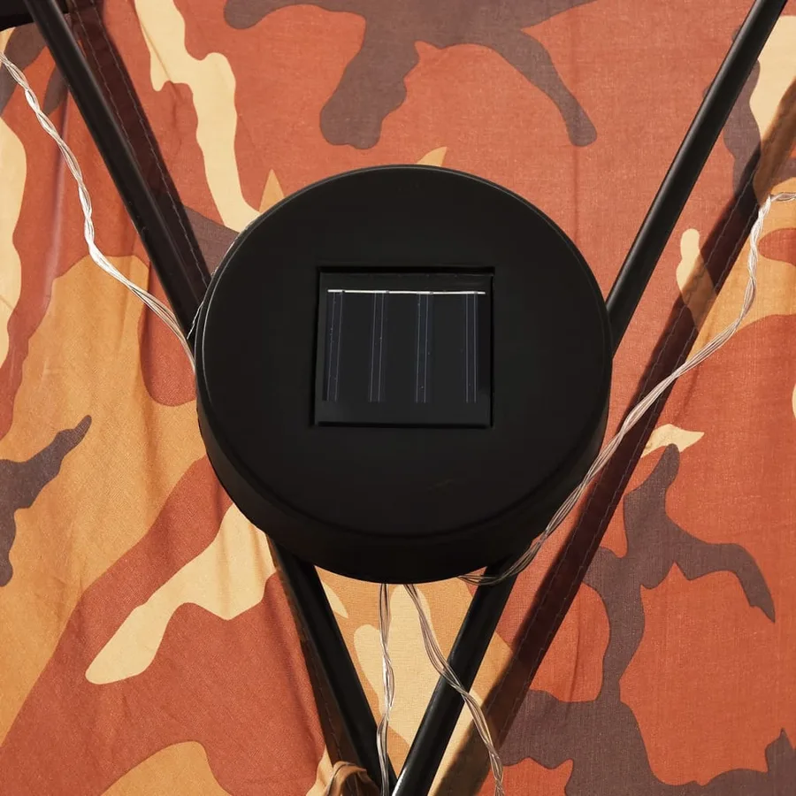 Tente de réception avec LED et 4 parois 3,6x3,6x2,3m Camouflage - 9