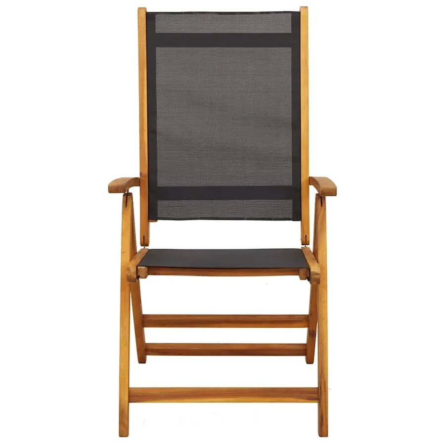 Chaises de jardin pliantes lot de 6 acacia massif et textilène - 4