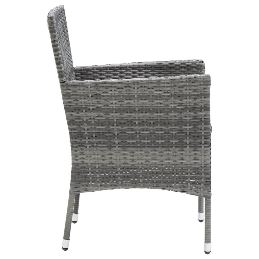 Ensemble à manger de jardin 5 pcs Gris Résine tressée et verre - 10