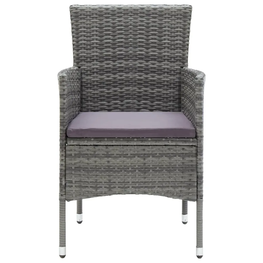 Ensemble à manger de jardin 5 pcs Gris Résine tressée et verre - 8
