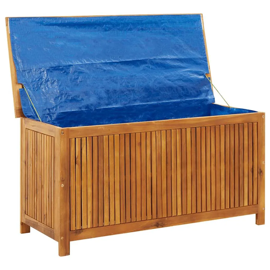 Boîte de rangement de jardin 113x50x58 cm Bois d'acacia solide - 4