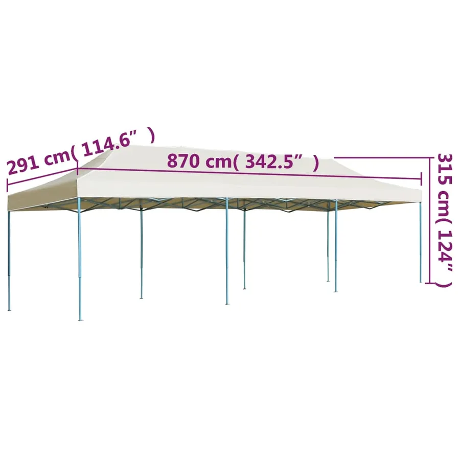Tente de réception pliable escamotable 3x9 m crème - 11