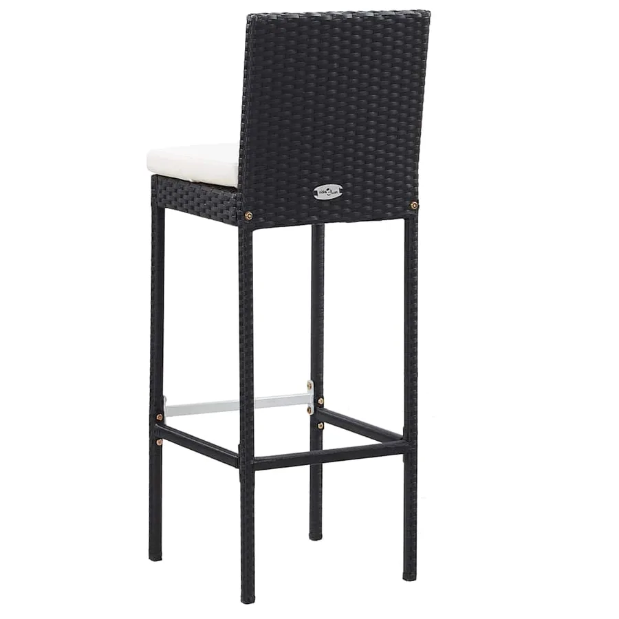 Ensemble de bar 5 pcs Résine tressée et bois d'acacia Noir - 5